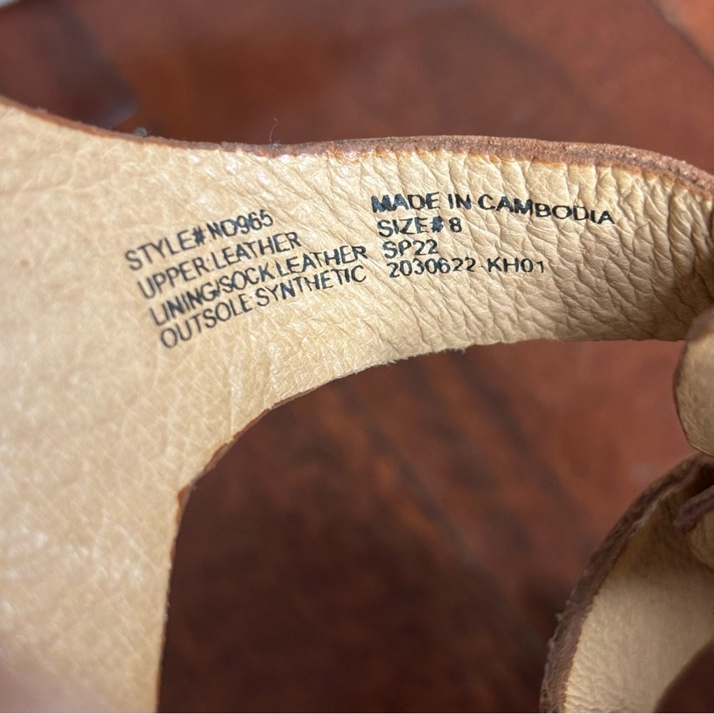 Madewell sz 8 Leather Fisherman Flatform Sandal English Saddle Brown Platform - Picture 8 of 9